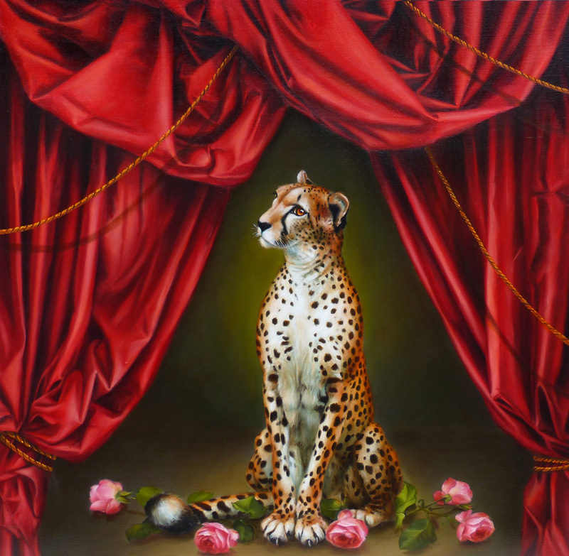 cheetah oil painting
