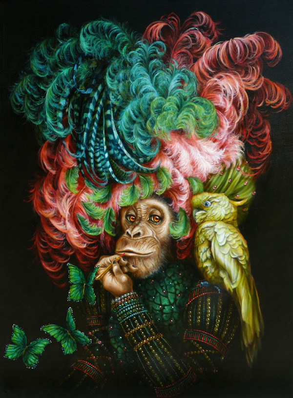 chimpanzé painting