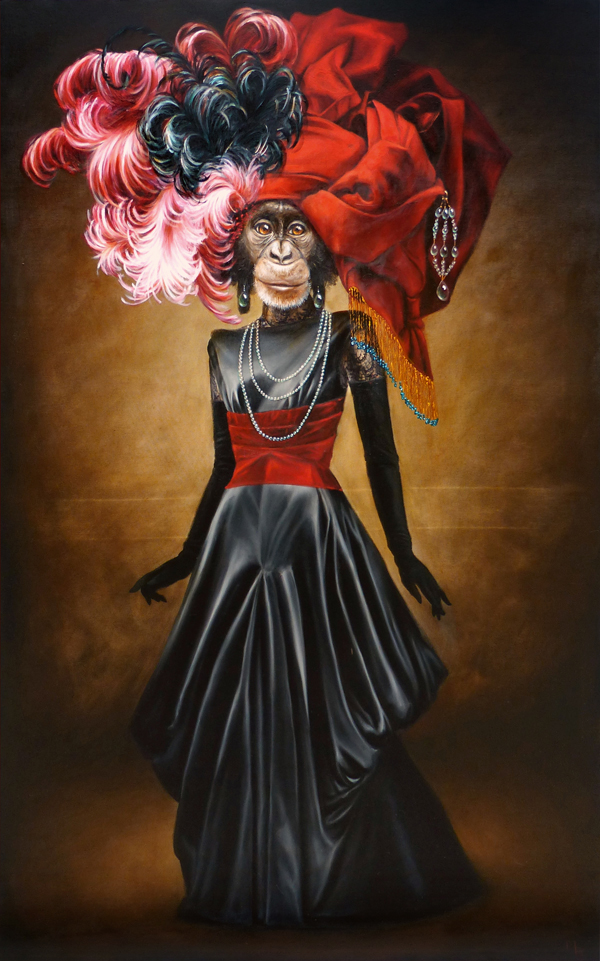 dressed monkey painting